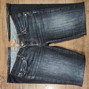 PAIGE Dark Blue Flare & Wide Leg Jeans